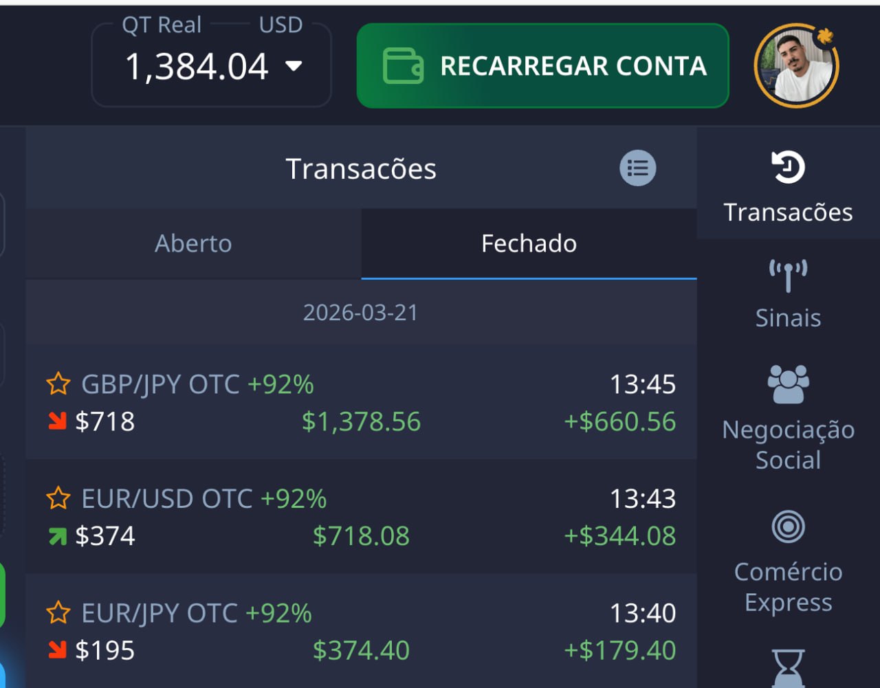 Transações Reais